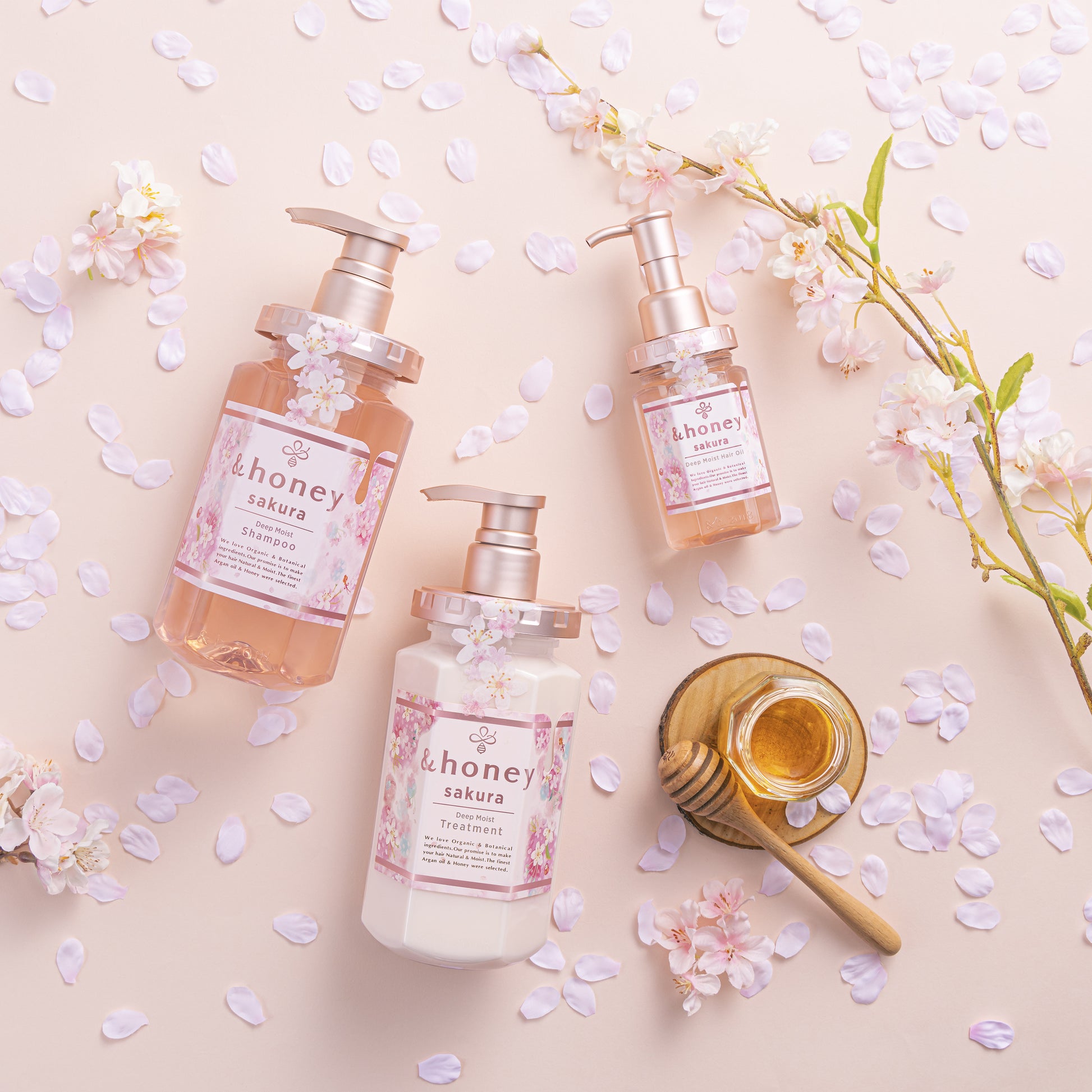 honey Deep Moist Shampoo 1.0 & Treatment 2.0 Set Cherry Blossom Sakura 2023